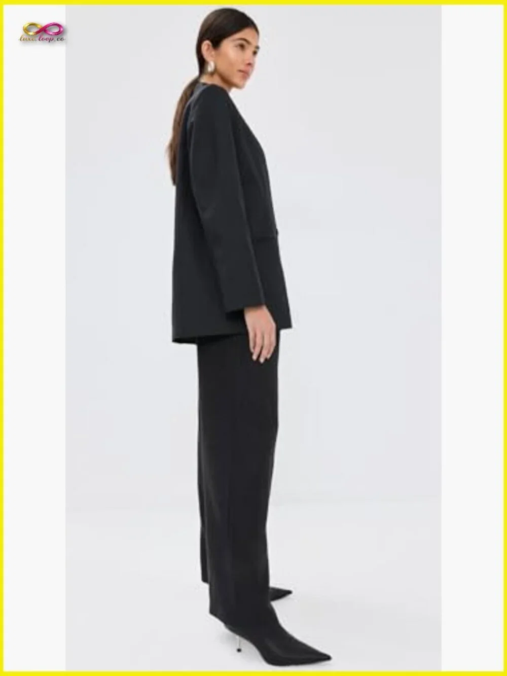 Relaxed Fit Linen Blend Blazer Minimalist Casual Oversized Chic Double Breasted